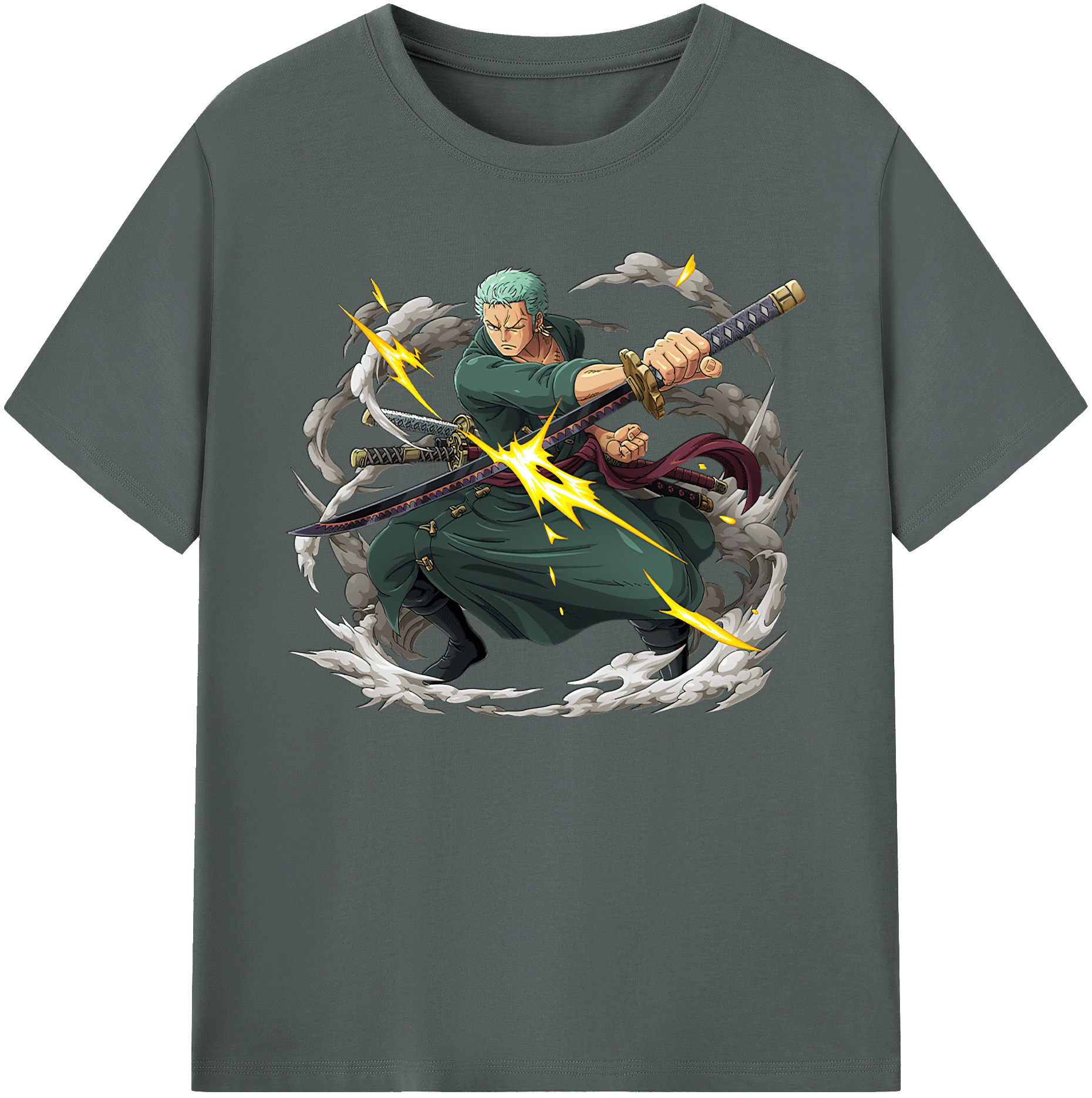 ワンピース ロロノア・ゾロ ONE PIECE Roronoa Zoro 綿100％ メンズ半袖Tシャツ｜肌触りやわらか＆通気性